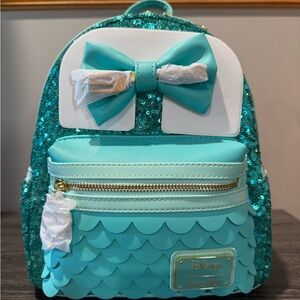 NWT Disney Loungefly Little Mermaid Sequin Teal Mini Backpack: Ariel